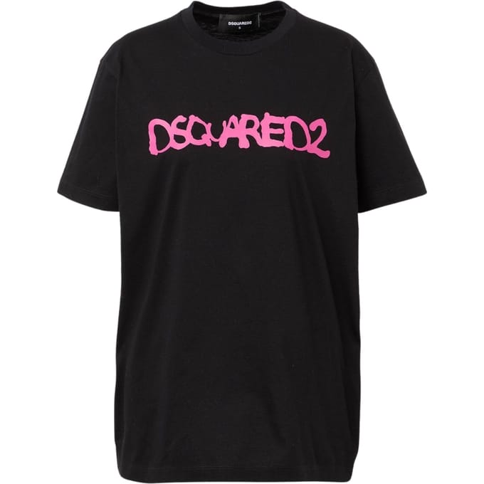 Dsquared2 Graffiti Spray Logo Zwart T-shirt