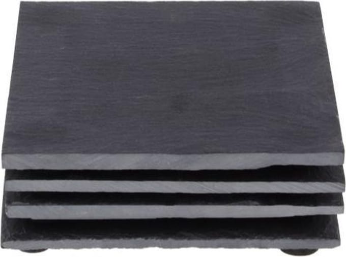 Leisteen onderzetters - Antraciet - 4 stuks