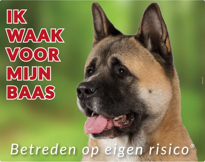 Akita Waakbord nr 183 - Ik waak voor mijn baas