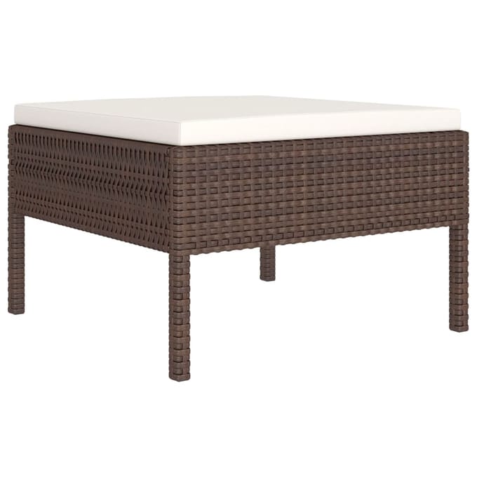 vidaXL - 10-delige - Loungeset - met - kussens - poly - rattan - bruin