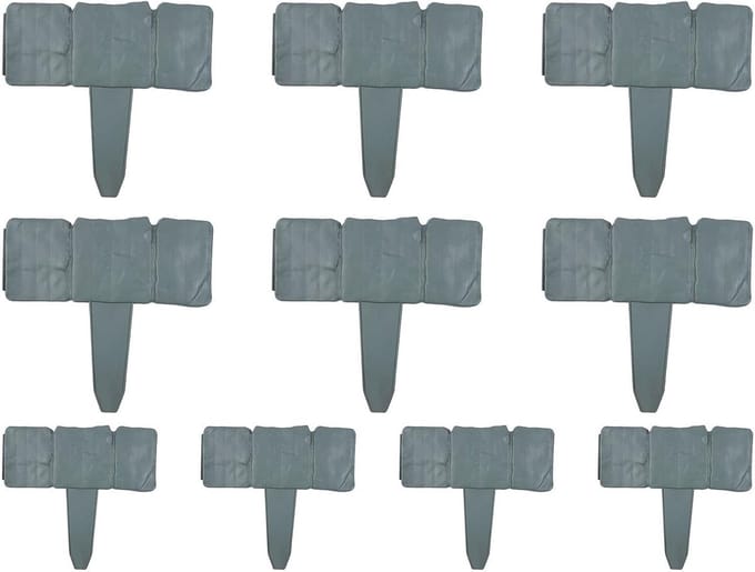 Bloembed Randafscheiding - Tuinrand Gazonrand - Tuin Zones Scheiden - Geen Graafwerk Nodig - 25x23 cm - Grijs