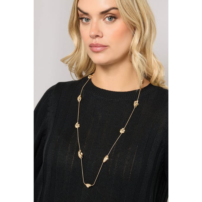 Yours Goudkleurige Lange Diamante Nuggetkettingsize One Size