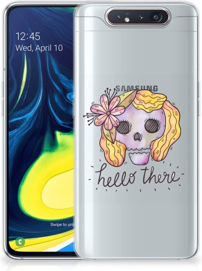 Silicone Back Case Samsung Galaxy A80 Boho Skull