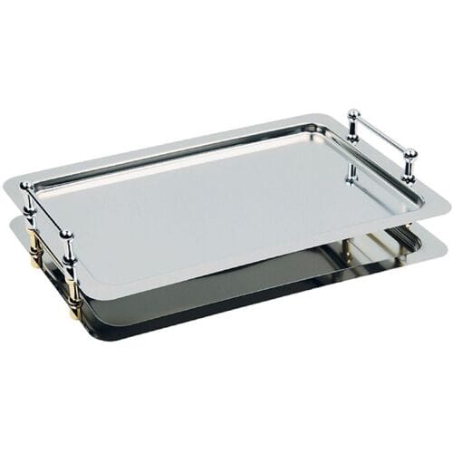 GGM Gastro (6 Stück) System Tablett - Edelstahl - GN 1/1 - Höhe: 65mm - mit Griffen