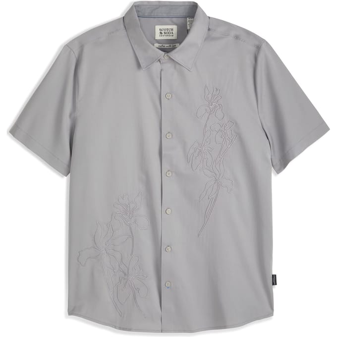 Scotch & Soda Embroidered Shirt Gull Größe: L | Casual hemden Outlet | Herren