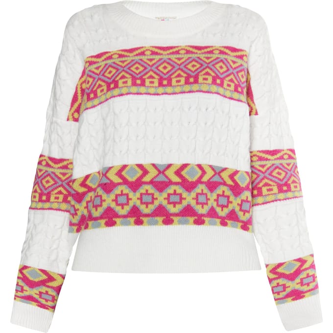IZIA Jumper Dames Wit Veelkleurig