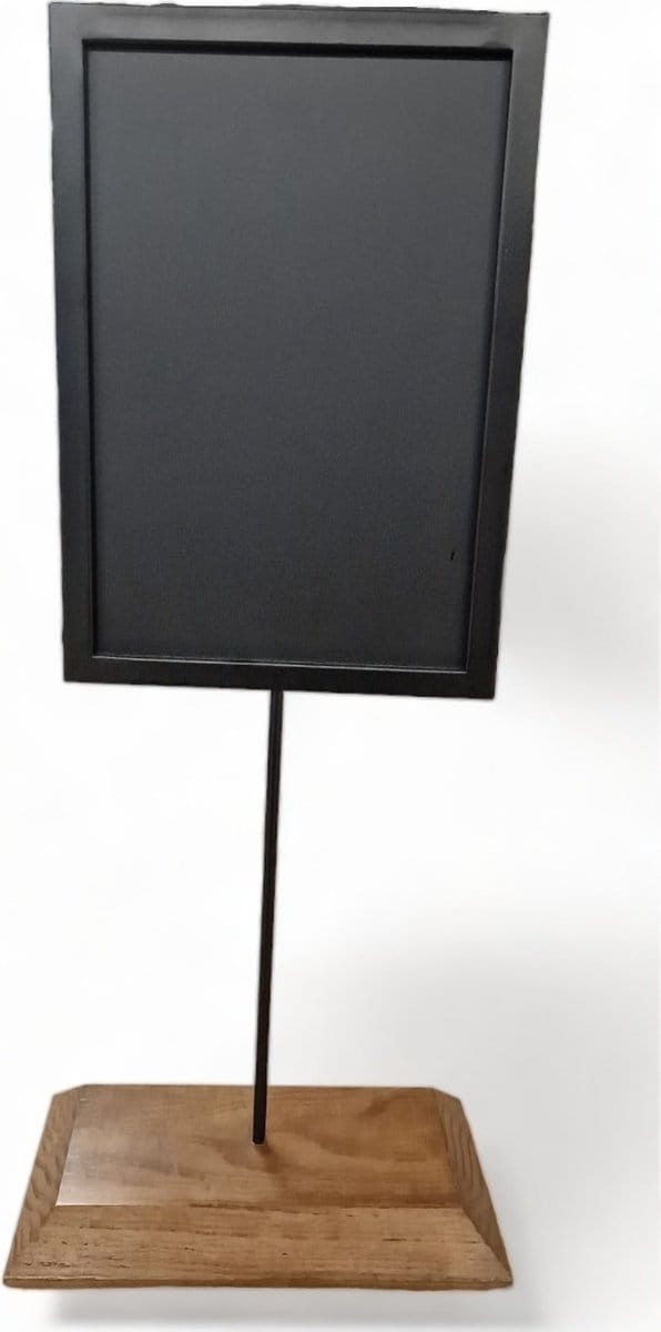Display A4 Informatiebord zwart hout en metaal