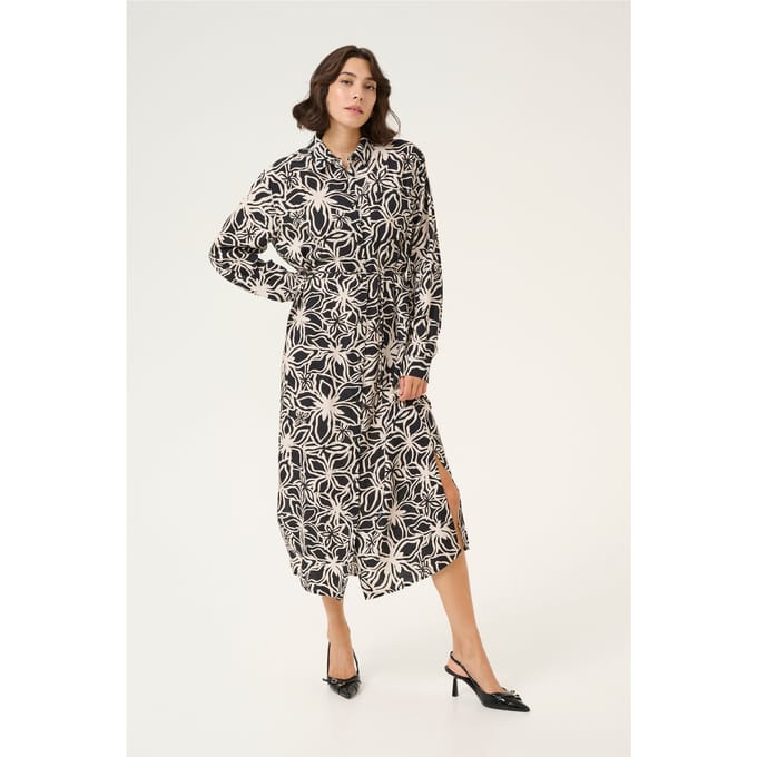 Jurk Loose fit black offwhite