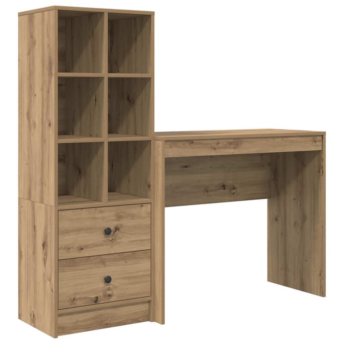vidaXL - Bureau - Artisan - Eiken - 135,5 - x - 40 - x - 127 - cm - 2 - st