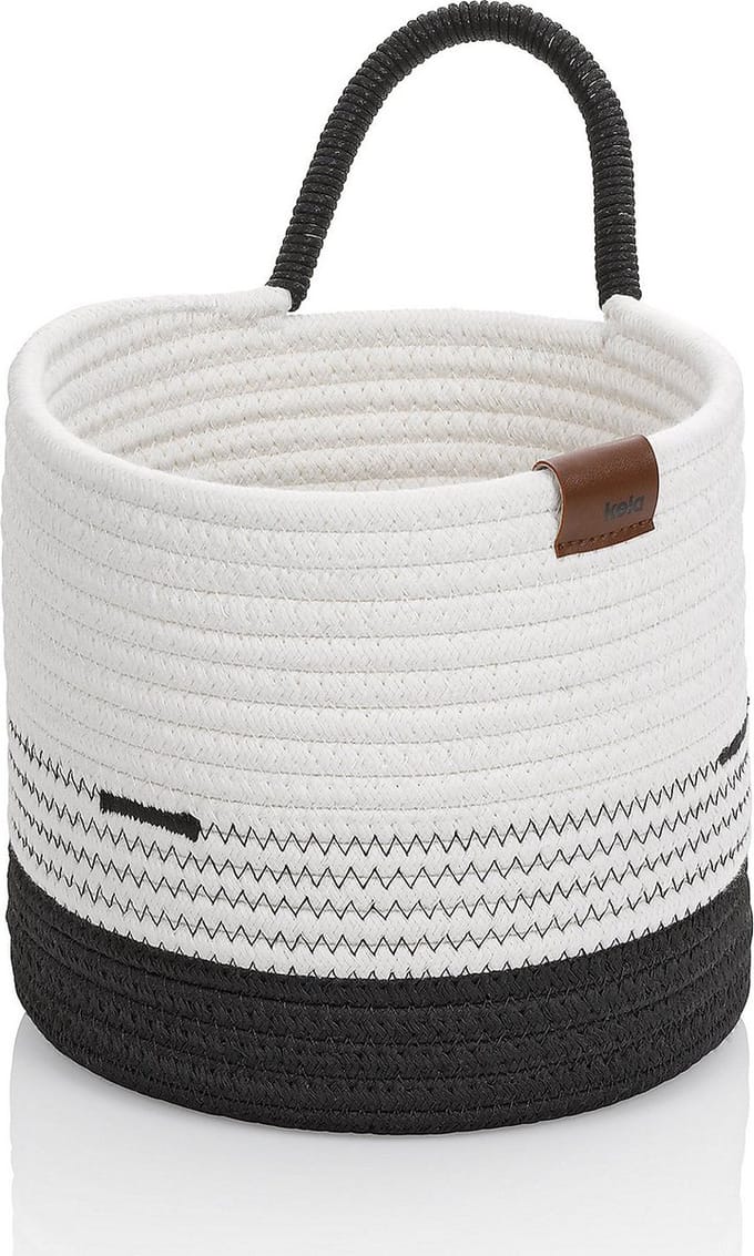 Mand, 20 x 19 cm, Rond, Wit/Zwart - Kela |Hedda