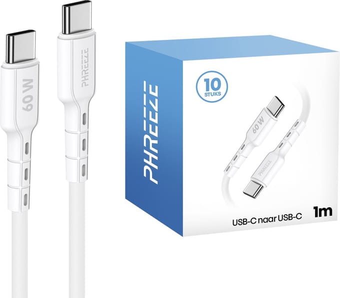 10x usb C kabels 1 meter - Ideaal voor kantoor & grootverbruikers