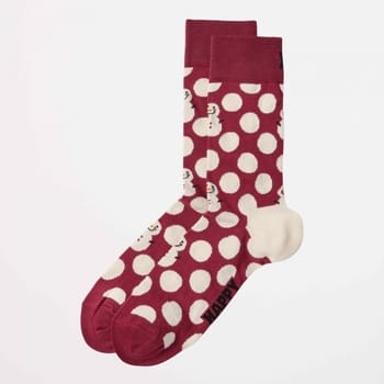 Happy Socks Big Dot Snowman Sock - unisex sokken - donkerrood - Unisex - Maat: 41 - 46