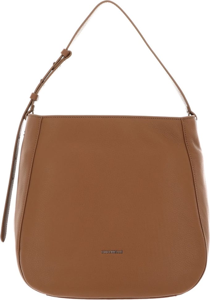 COCCINELLE Leren Schoudertas Handtas Lea Shoulder Bag Nocciola Bruine