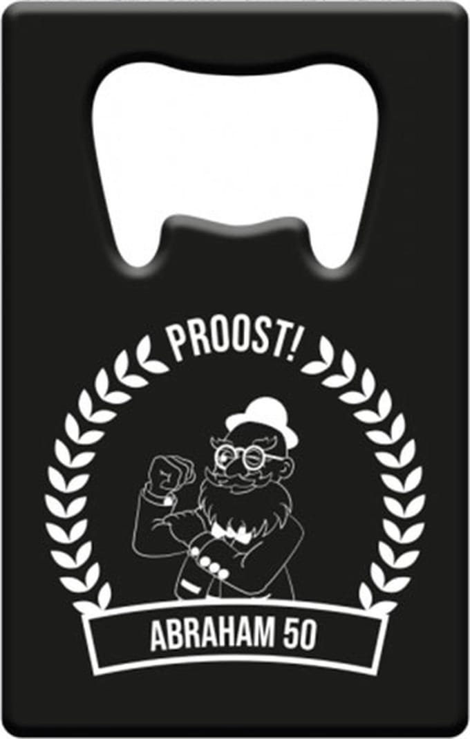 Paperdreams - Abraham - Metal beer opener - 50 jaar