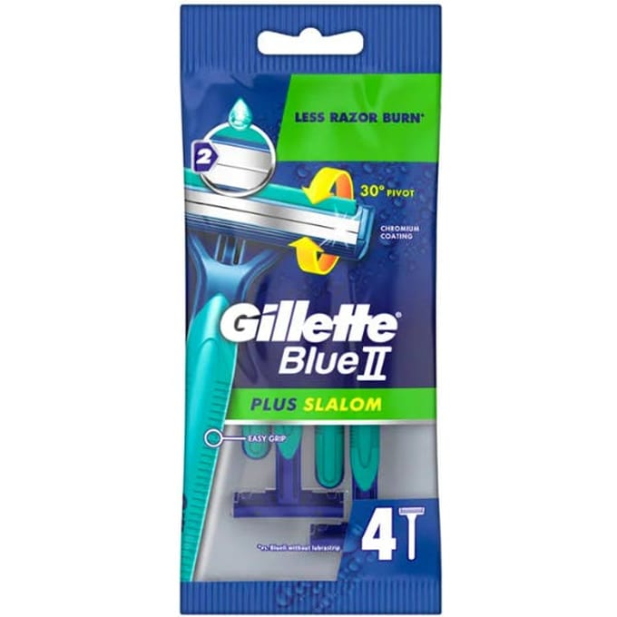 Gillette Blue II Plus Slalom Disposable Razor 4 Pack 4 st