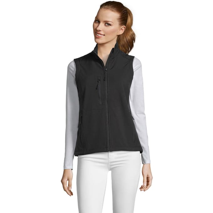 SOLS Dames/Dames Rallye Softshell Mouwloos Gilet (Zwart)