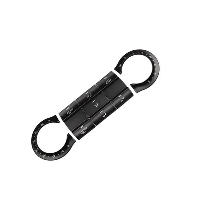 Autocollant Garniture Bouton Climatisation De Console Centrale De Voiture, Mercedes Benz Cla, C117, Gla, black