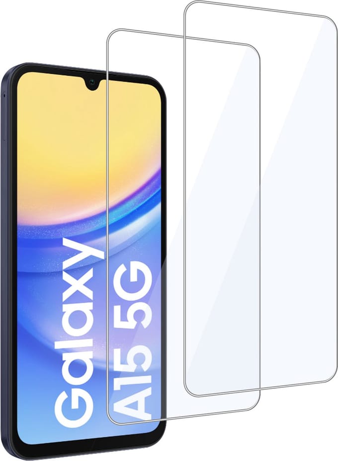 2x Geschikt voor Samsung Galaxy A15 - Screenprotector - Beschermglas - GuardCover