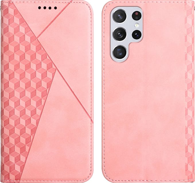 Samsung Galaxy S22 Ultra Book Case - PU Lederen Telefoonhoesje - Pasjeshouder - Roze
