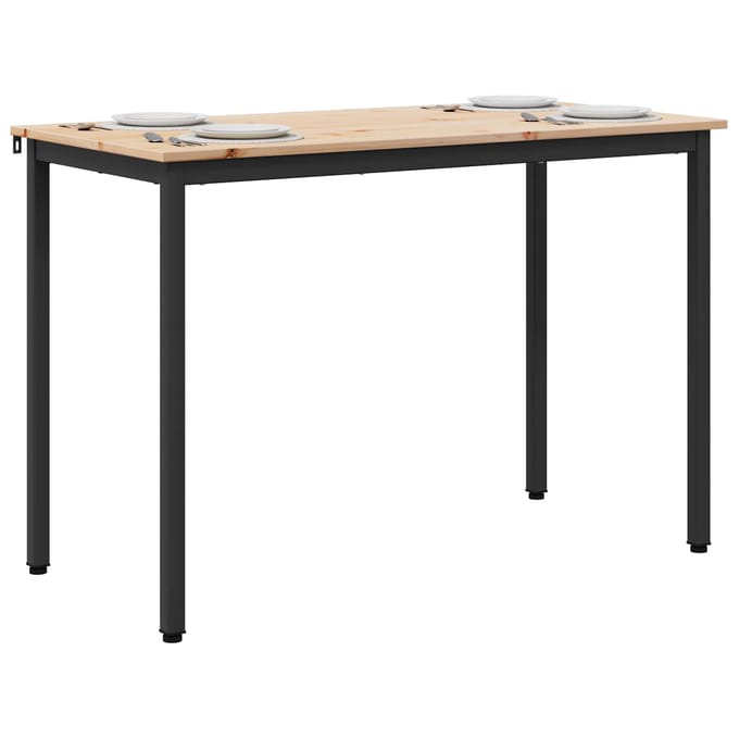 vidaXL - Eettafel - Naturel - 110 - x - 55 - x - 75 - cm - Massief - grenenhout