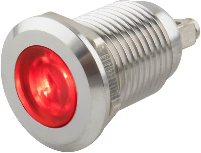 Led indicator | ø 12 mm. | 6-24 Volt DC/AC | Rode uitvoering