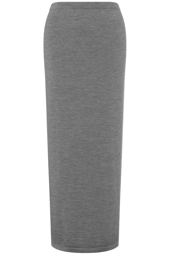 Moschino Two-tone Skirt In Extra-fine Merino Wool Beige Maat: 36 | Maxi Rokken Outlet | Dames | Grijs
