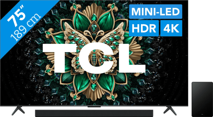 TCL 75" QD Mini-led C61K 4K (2025) + TCL Q65H