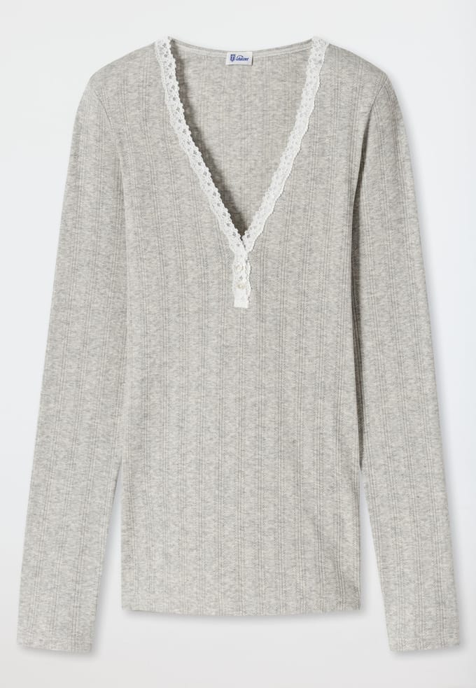 Shirt met lange mouwen, grijs gemêleerd - Revival Agathe 40