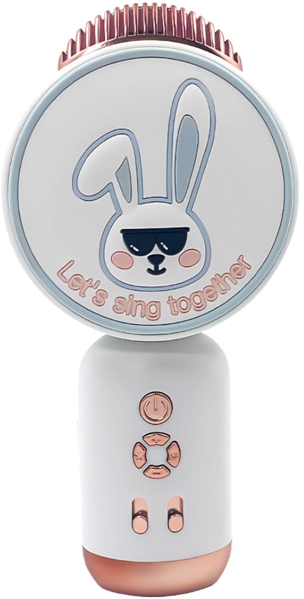 Fivesquare Kids Bunny Karaoke Microphone – Kinder Karaoke Microfoon met Bunny Design,Witte,Bluetooth 5.1, 5W Speaker & LED Licht