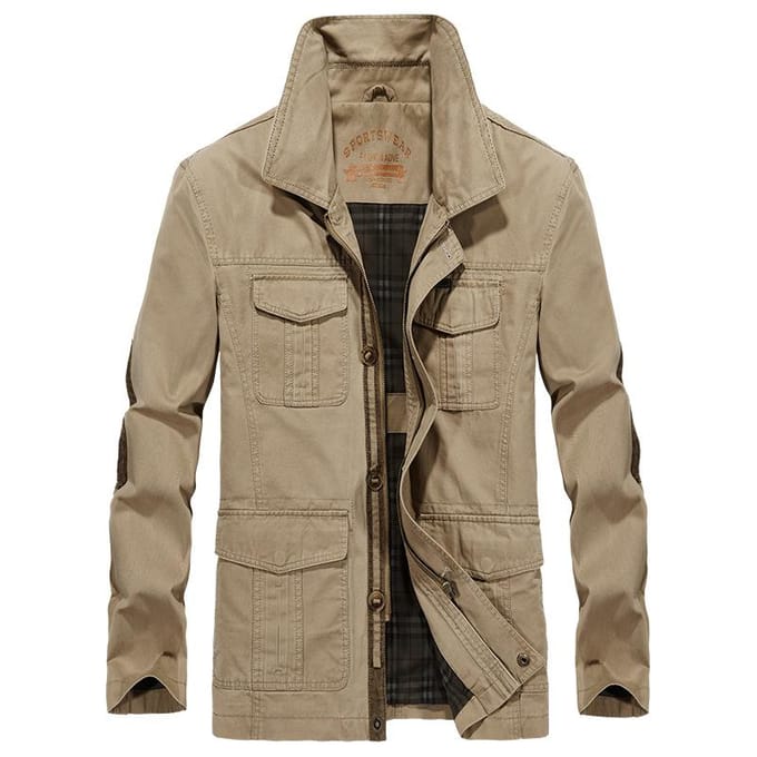 Heren Nieuwe Lente- en Herfstjas Heren Medium en Lang Jeugd Dunne Tooling Jas L beige