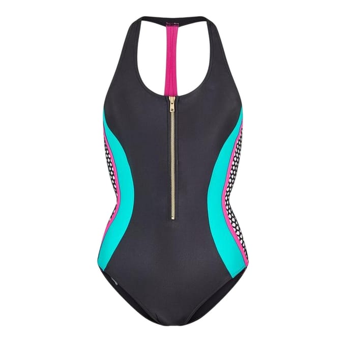 Zoggs Dames Front Zip Eendelig Badpak (Multikleur)