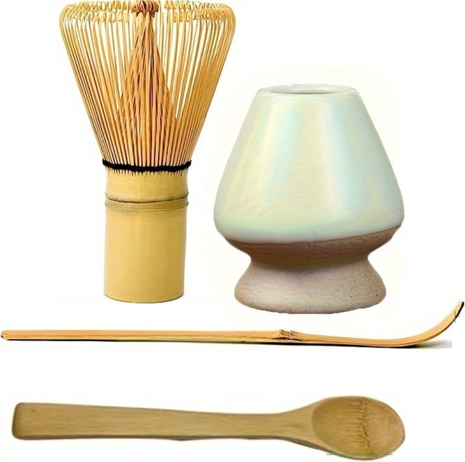 Nivard Matcha Set - Starterkit - Klopper - Matcha Thee Set - Matcha Whisk - 4 stuk - Groen