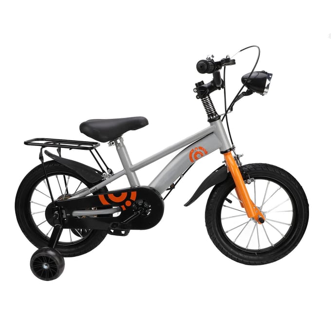 Peuterfiets 14 Inch Koolstofstaal Antislip Stuur Verstelbaar Zadel Kinderfiets met Training black