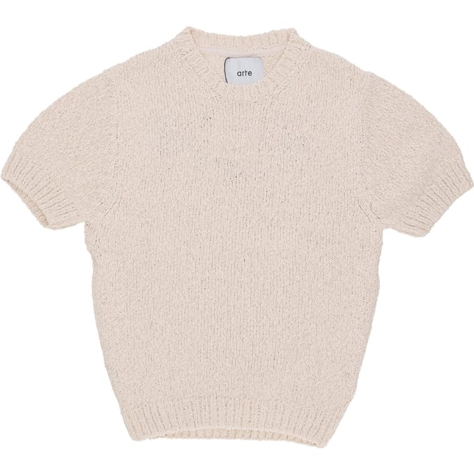 T-shirt Man Back Graphic Knit Tee Cream
