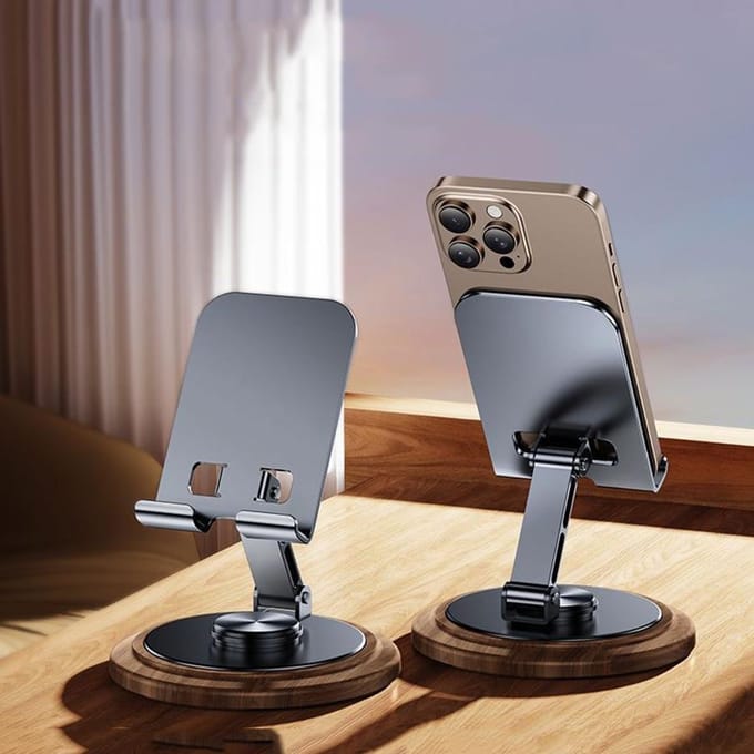360° Metalen Bureau Mobiele Telefoon Houder Standaard Voor iPhone iPad Xiaomi Verstelbare Desktop Tablet Houder Mobiele Telefoon Stand gray