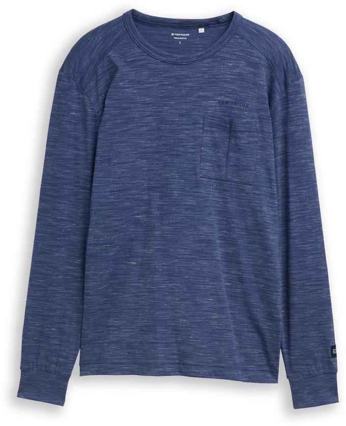 Tom Tailor - Shirt met lange mouwen en borstzak - Maat S - ocean blue injected