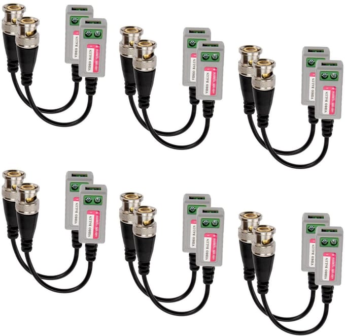 VT Goods - Passieve Mini Video Balun Transceiver Kabel - 6 Paar - Eenvoudige installatie - Ondersteunt systemen - Hoge interferentie-a...