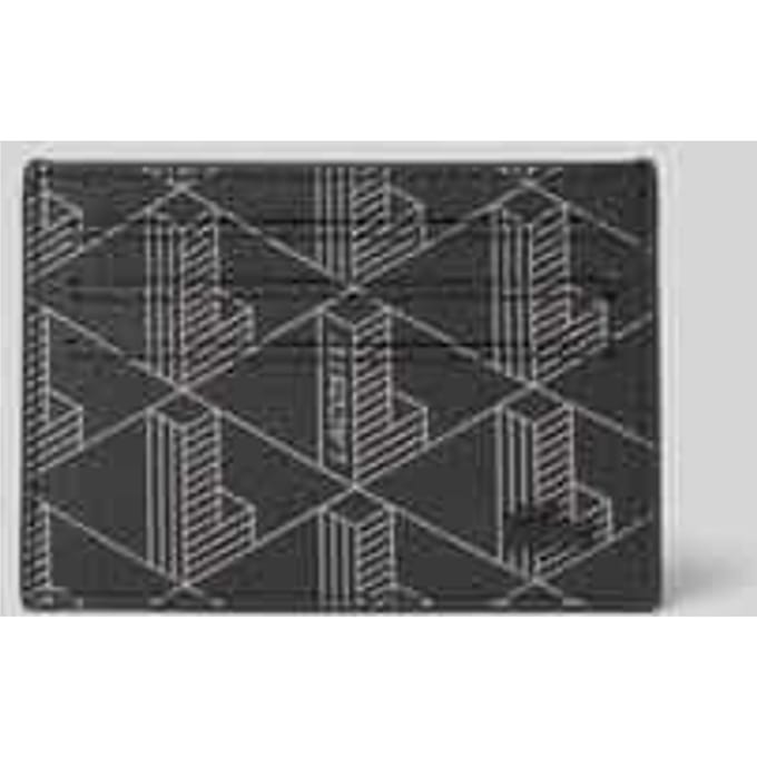 LACOSTE kaarthouder The Blend CC Holder Allover Monogram Noir Gris zwart