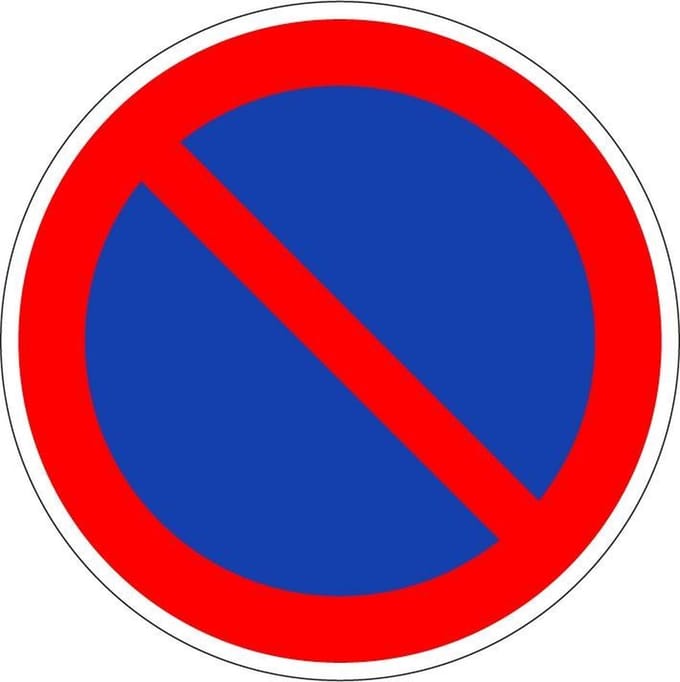 Verboden te parkeren bord - kunststof - E1 400 mm