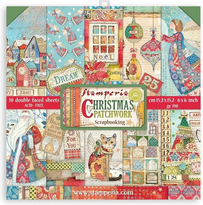 Stamperia - Christmas Patchwork 6x6 Inch Paper Pack (SBBXS05)