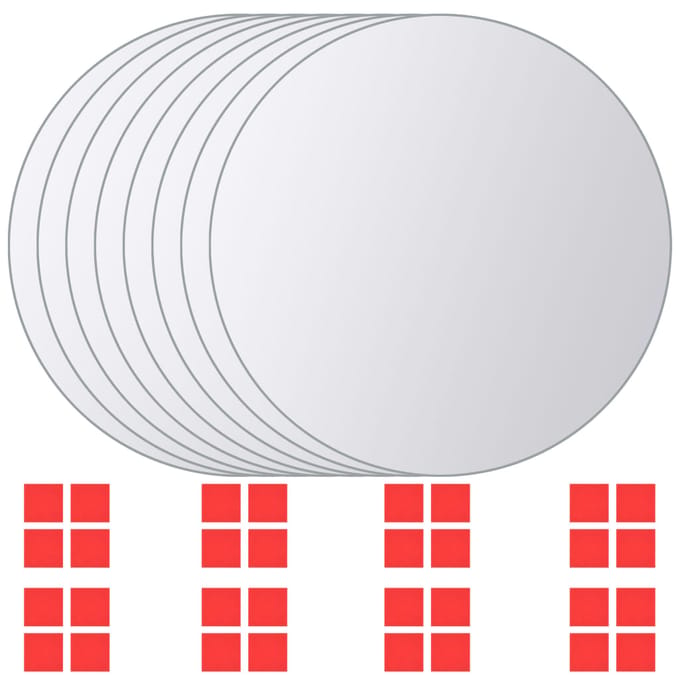 vidaXL - 16 - st - Spiegeltegels - rond - glas