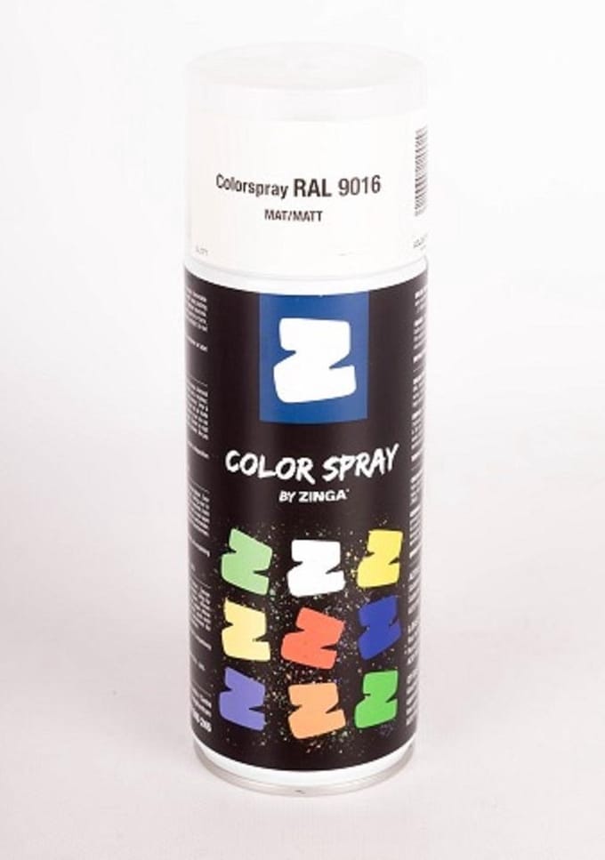 Zinga Color Spray verf -  coating - RAL  9016  Wit  400 ml mat