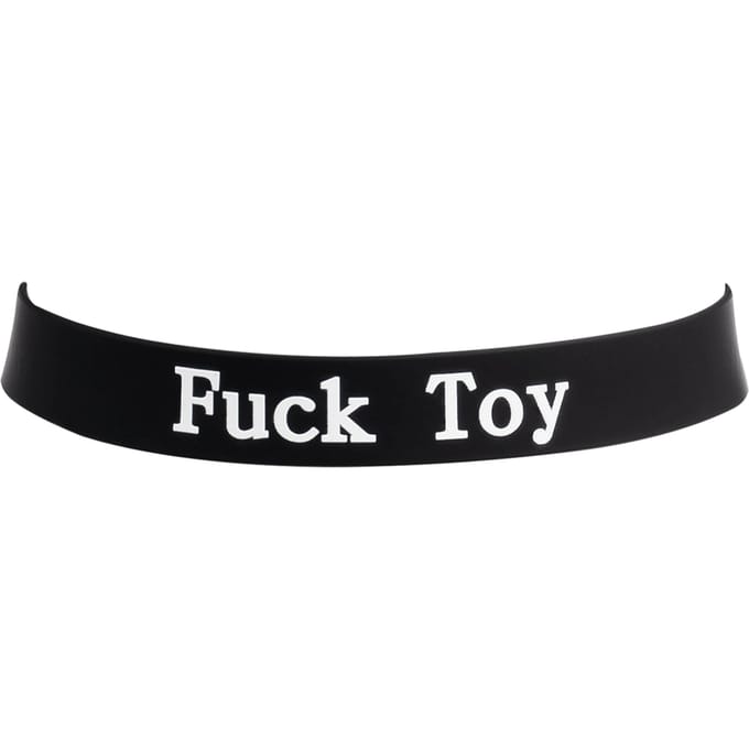 Rimba - Halsband - Collar Met Tekst - FUCK TOY - Siliconen - Zwart
