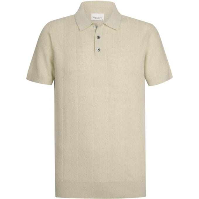 Korte mouw polo Profuomo beige gemêleerd
