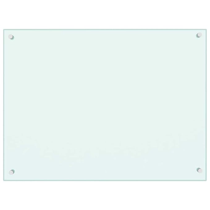 vidaXL - Spatscherm - keuken - 80x60 - cm - gehard - glas - melkwit