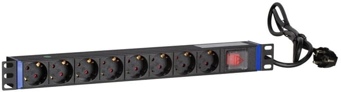 DSIT 19 inch 8 voudige stekkerdoos met schakelaar - geschikt voor serverkast - patchkast en flightcase