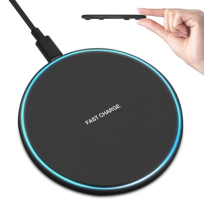 Chargeur Sans Fil Rapide 60W Support Pour iPhone Pro Max X Samsung Xiaomi Écouteurs noir