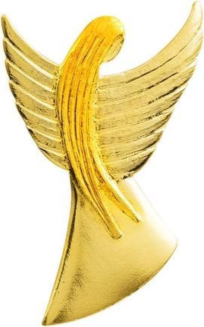 AuBor ®. Broche. Goud. Beschermengel. Grote gouden broche.