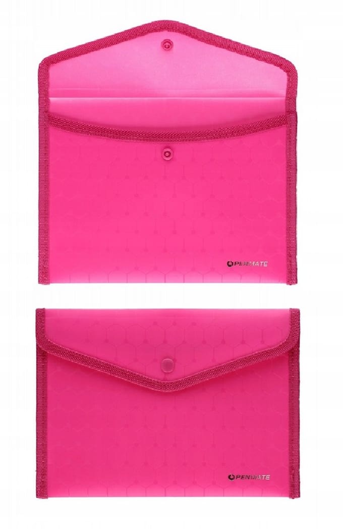 Penmate A5 Luxe Map - Sterk Roze met Ritssluiting