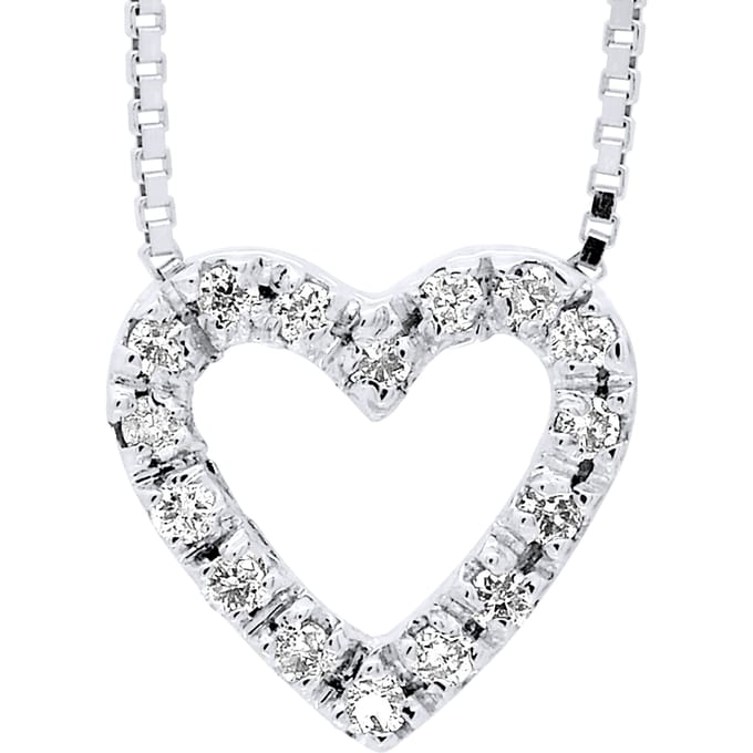 Ketting hart Diamonds 0.070 Cts White Gold